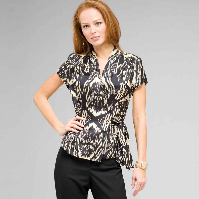 Tie Front Blouse, , large