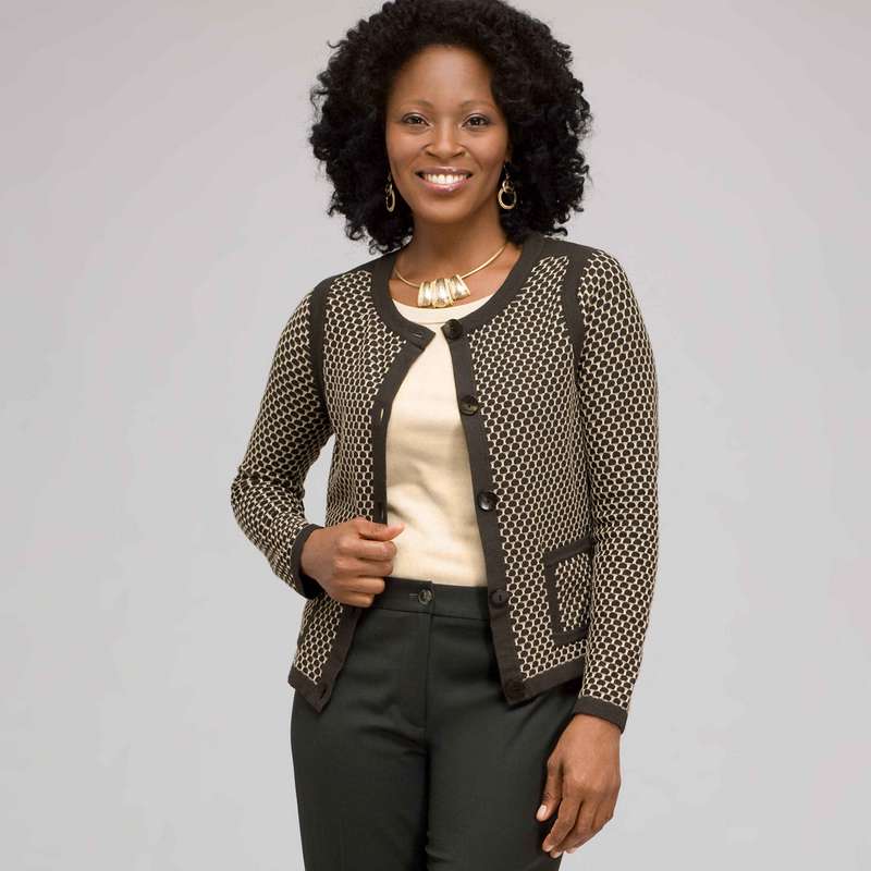 Dot Pattern Cardigan, , large