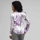 Long Sleeve Covered Placket Blouse, , small